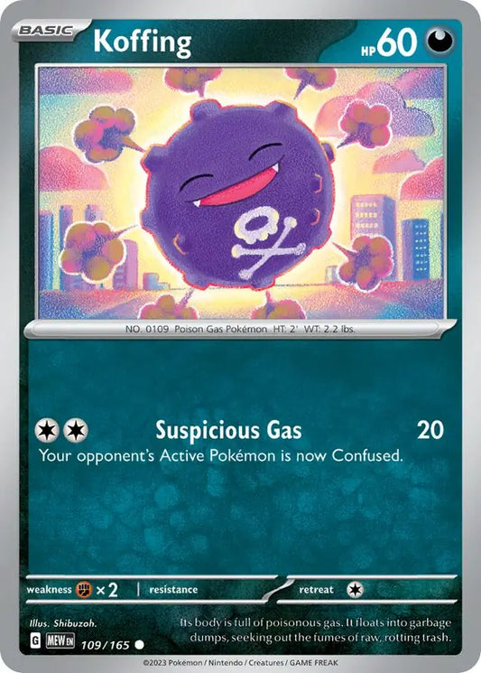 109/165 Koffing 151 Pokémon Card
