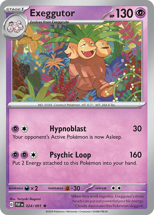 024/091 Exeggutor Paldean Fates Pokémon Card