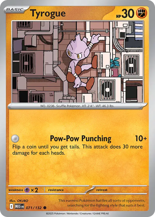 071/132 Tyrogue Mega Evolution Pokémon Card