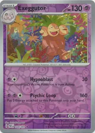 024/091 Exeggutor Reverse Holo Paldean Fates Pokémon Card