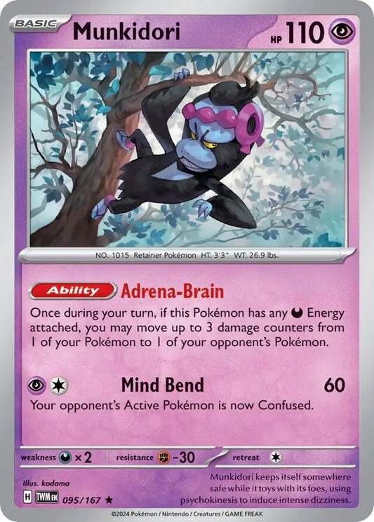 095/167 Munkidori Twilight Masquerade Pokémon Card
