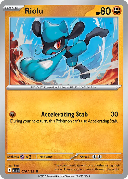 076/132 Riolu Mega Evolution Pokémon Card