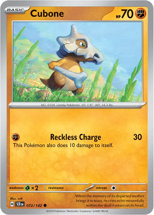 072/142 Cubone Stellar Crown Pokémon Card
