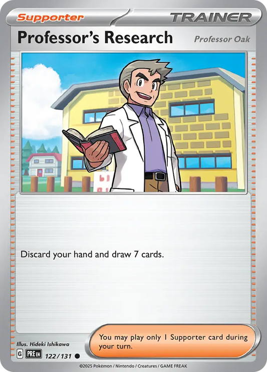 122/131 Professor's Research Oak Prismatic Evolutions Pokémon Card
