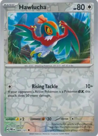 089/131 Hawlucha Reverse Holo Prismatic Evolutions Pokémon Card