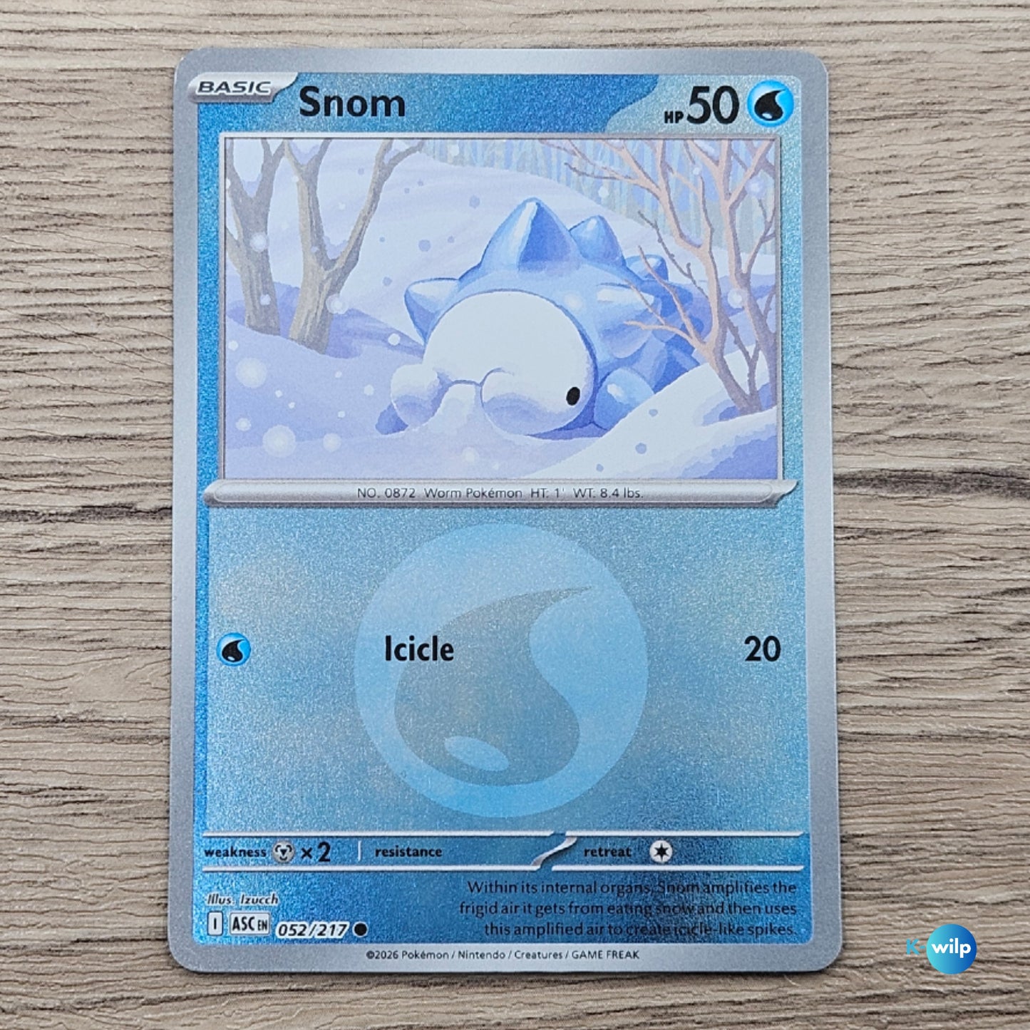 052/217 Snom Reverse Holo Ascended Heroes Pokémon Trading Card