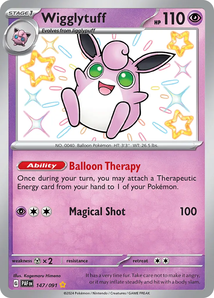147/091 Wigglytuff Paldean Fates Pokémon Card
