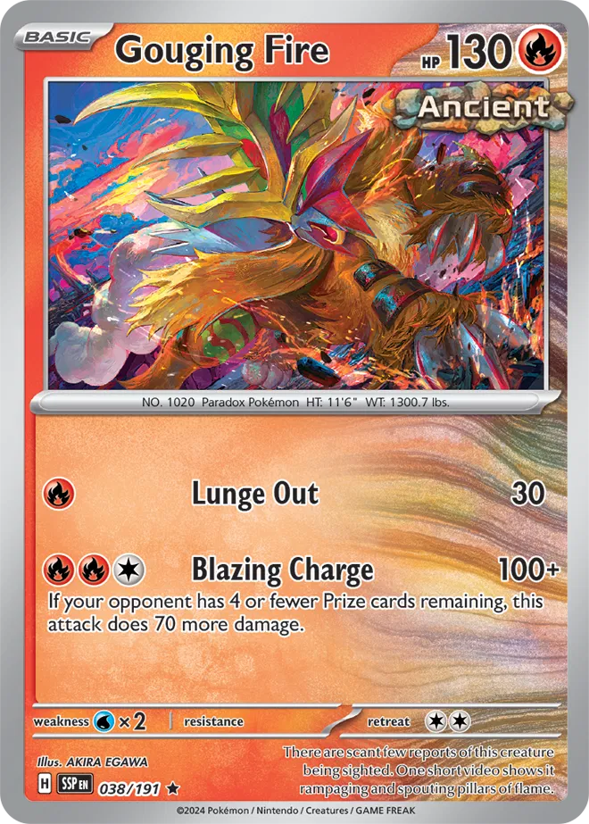 038/191 Gouging Fire Surging Sparks Pokémon Card