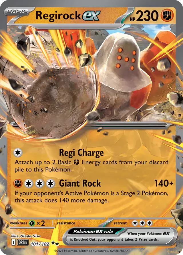 101/182 Regirock ex Destined Rivals Pokémon Card
