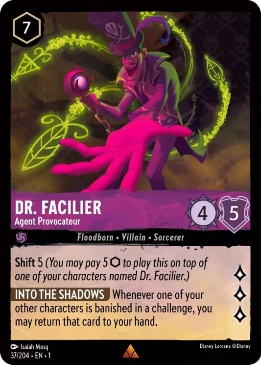 037/204 Dr. Facilier Agent Provocateur Disney Lorcana The First Chapter Card