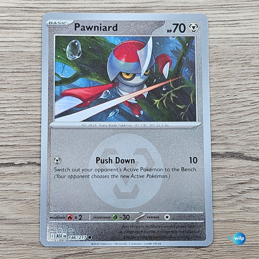 146/217 Pawniard Reverse Holo Ascended Heroes Pokémon Trading Card