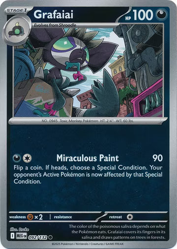 092/132 Grafaiai Reverse Holo Mega Evolution Pokémon Card