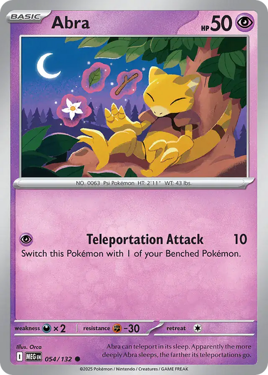 054/132 Abra Mega Evolution Pokémon Card