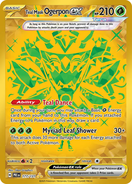 177/131 Teal Mask Ogerpon ex Prismatic Evolutions Pokémon Card