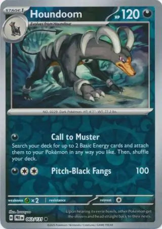 063/131 Houndoom Reverse Holo Prismatic Evolutions Pokémon Card