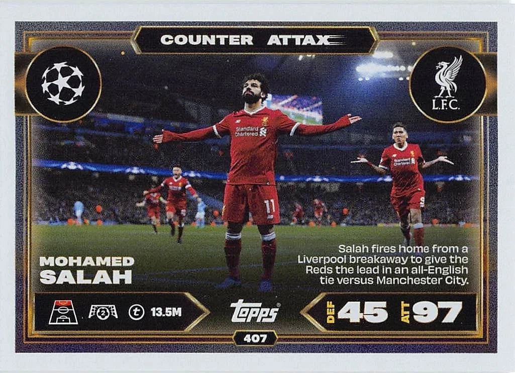 407 Mohamed Salah (Liverpool) Counter Attax (Rainbow Plus Foil)