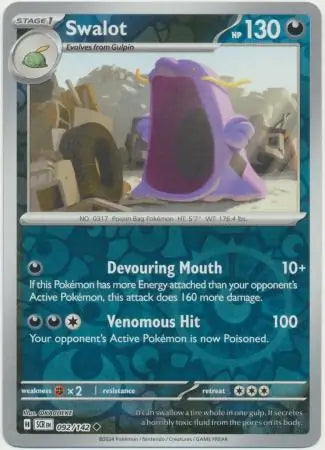 092/142 Swalot Reverse Holo Stellar Crown Pokémon Card