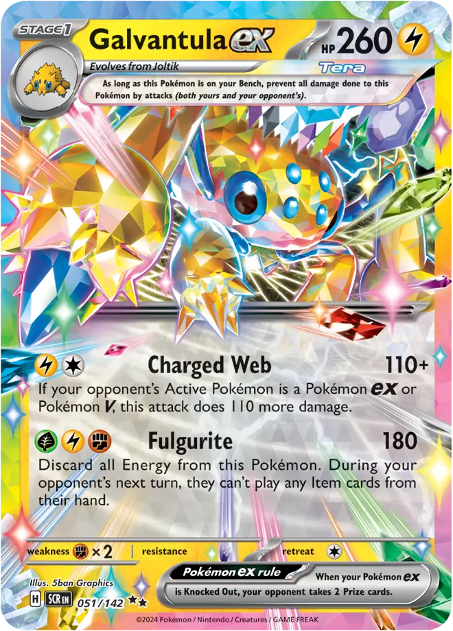 051/142 Galvantula ex Stellar Crown Pokémon Card