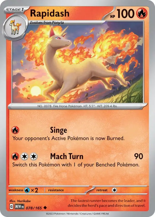 078/165 Rapidash 151 Pokémon Card