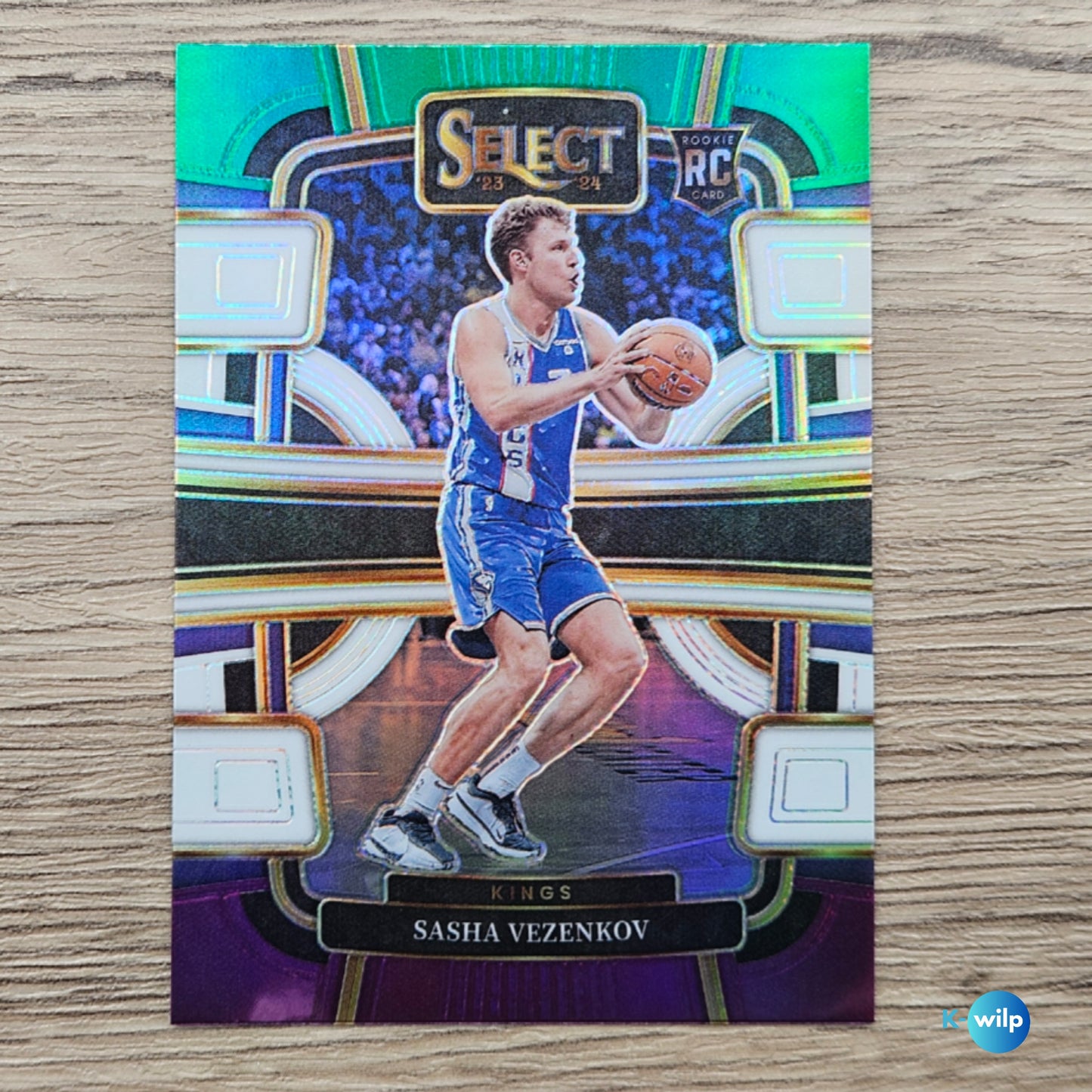 074 Sasha Vezenkov Sacramento Kings Green White Purple Concouse Prizm 2023-24 Panini Select NBA Trading Card