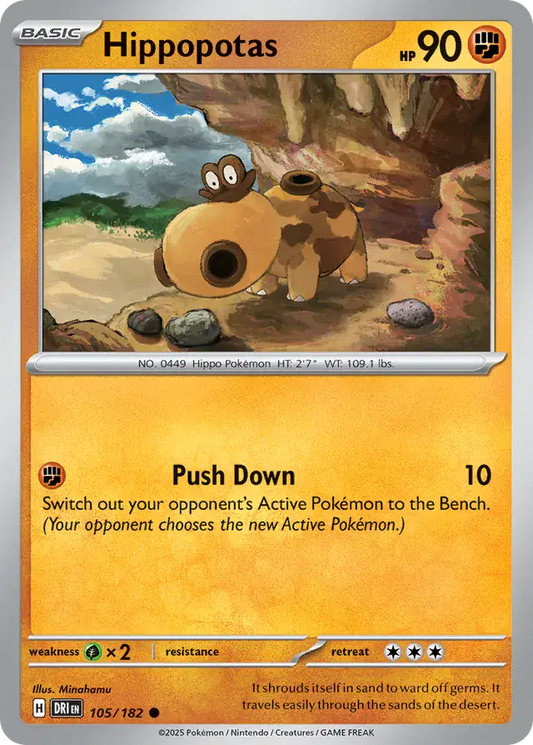 105/182 Hippopotas Destined Rivals Pokémon Card