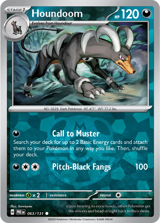 063/131 Houndoom Master Ball Holo Prismatic Evolutions Pokémon Card