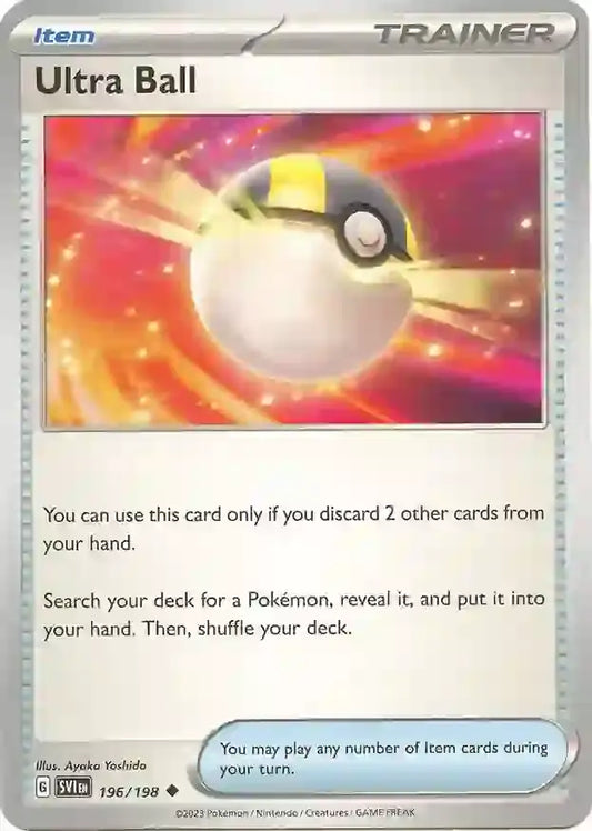 196/198 Ultra Ball Scarlet & Violet Base Set Pokémon Card