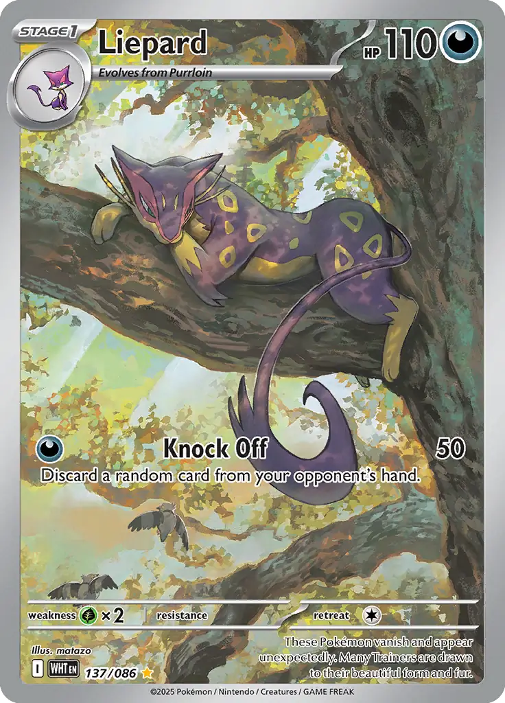 137/086 Liepard White Flare Pokémon Card
