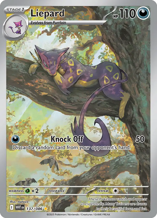 137/086 Liepard White Flare Pokémon Card
