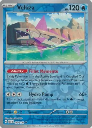 054/182 Veluza Reverse Holo Paradox Rift Pokémon Card