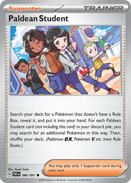 086/091 Paldean Student Paldean Fates Pokémon Card