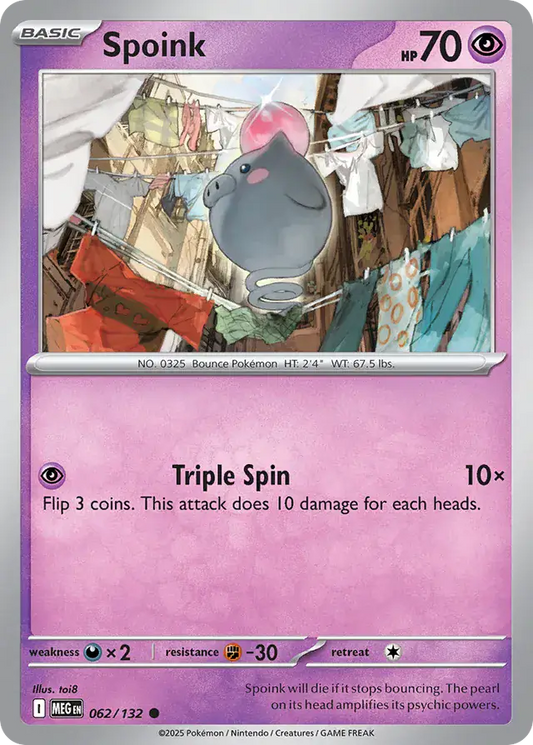 062/132 Spoink Mega Evolution Pokémon Card