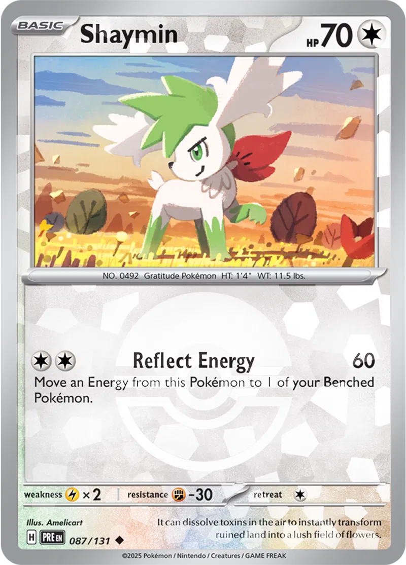 087/131 Shaymin Poke Ball Holo Prismatic Evolutions Pokémon Card