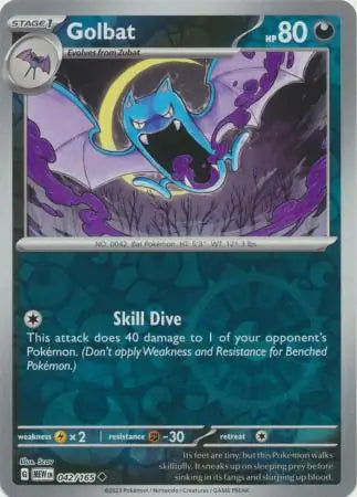 042/165 Golbat Reverse Holo 151 Pokémon Card