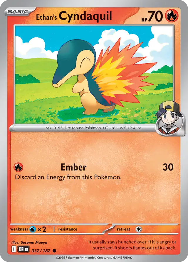 032/182 Ethan's Cyndaquil Destined Rivals Pokémon Card
