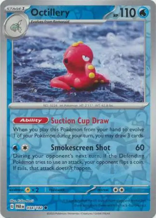 034/182 Octillery Reverse Holo Paradox Rift Pokémon Card