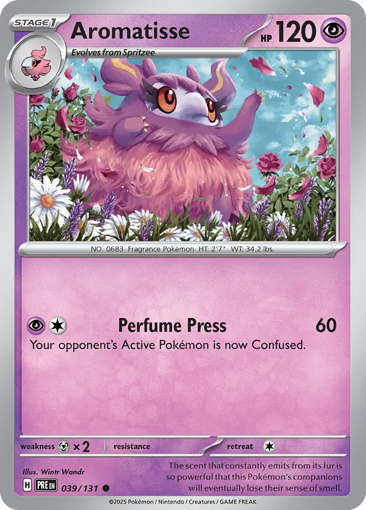 039/131 Aromatisse Prismatic Evolutions Pokémon Card