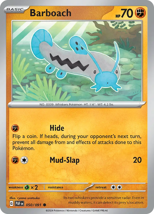 050/091 Barboach Paldean Fates Pokémon Card