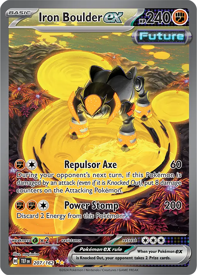 207/162 Iron Boulder ex Scarlet & Violet Temporal Forces Pokémon Card