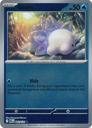 042/132 Snom Reverse Holo Mega Evolution Pokémon Card