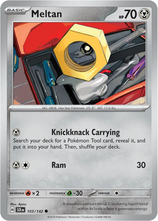 103/142 Meltan Stellar Crown Pokémon Card