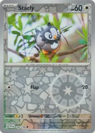 148/198 Starly Reverse Holo Scarlet & Violet Base Set Pokémon Card