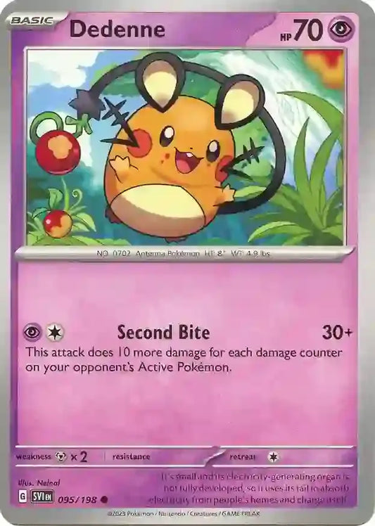 095/198 Dedenne Scarlet & Violet Base Set Pokémon Card