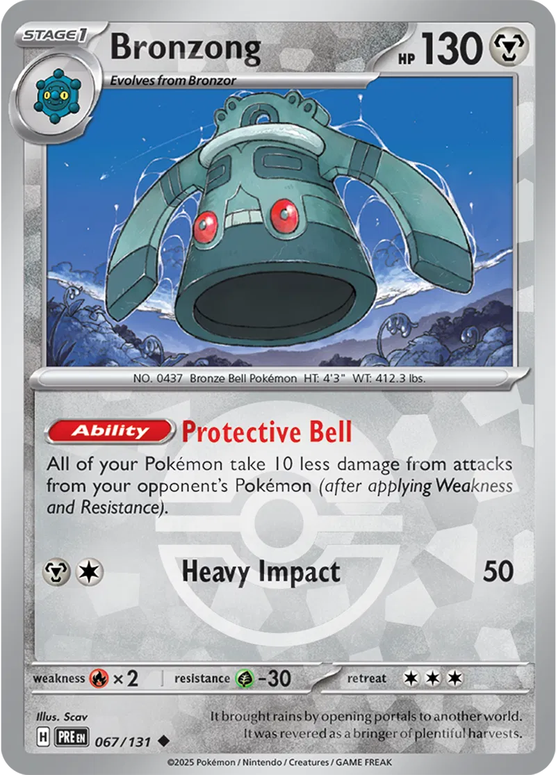 067/131 Bronzong Poke Ball Holo Prismatic Evolutions Pokémon Card