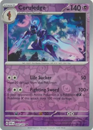 040/091 Ceruledge Reverse Holo Paldean Fates Pokémon Card