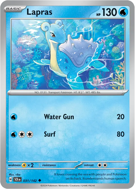 031/142 Lapras Stellar Crown Pokémon Card