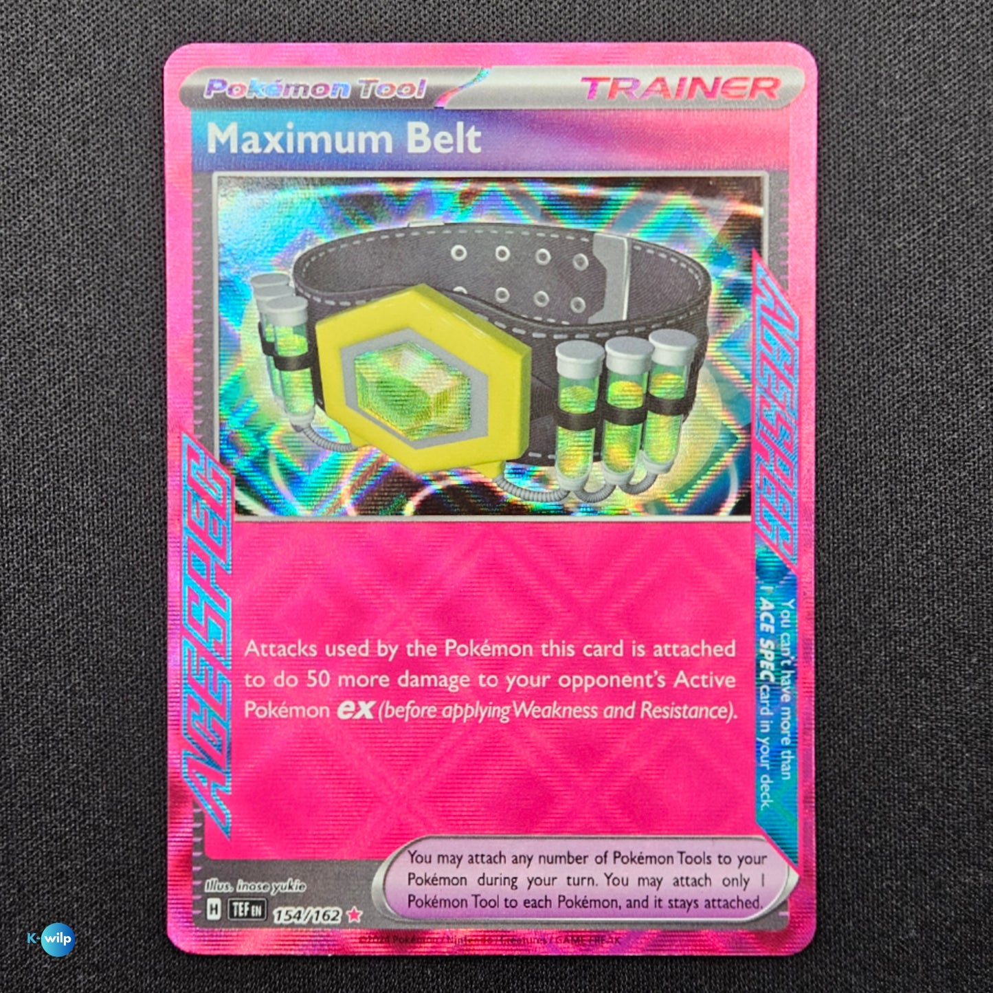 154/162 Maximum Belt Temporal Forces ACE SPEC Holo Rare Pokémon Trading Card