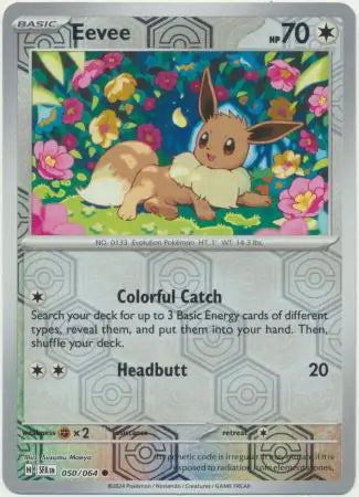 050/064 Eevee Reverse Holo Shrouded Fable Pokémon Card