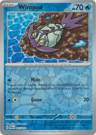 047/182 Wimpod Reverse Holo Paradox Rift Pokémon Card