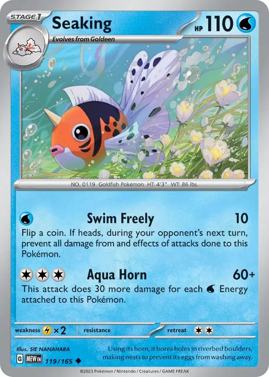 119/165 Seaking 151 Pokémon Card